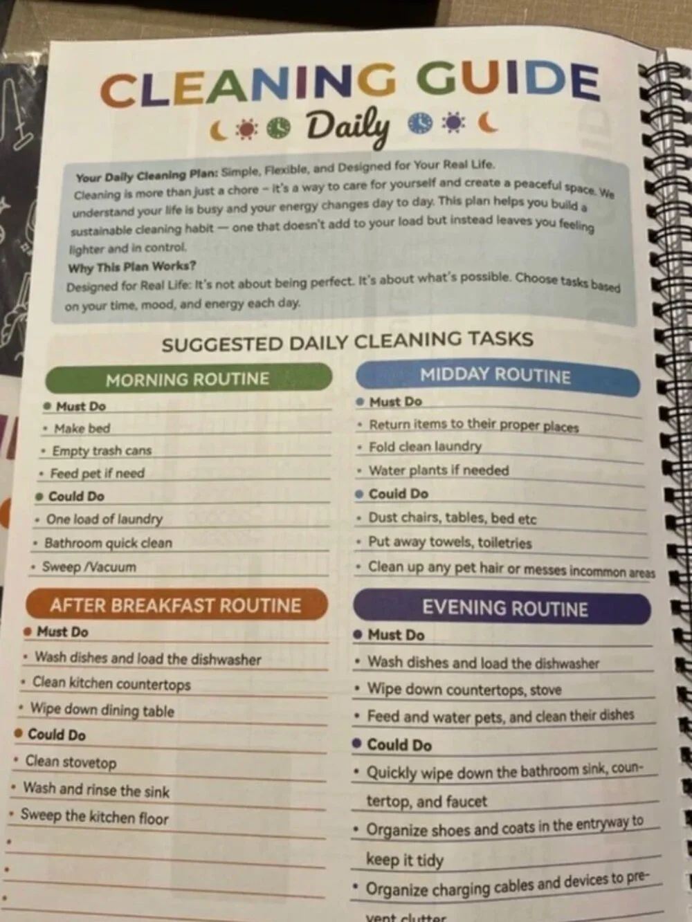 ADHD Cleaning Planner, Tidy Minds Daily Weekly